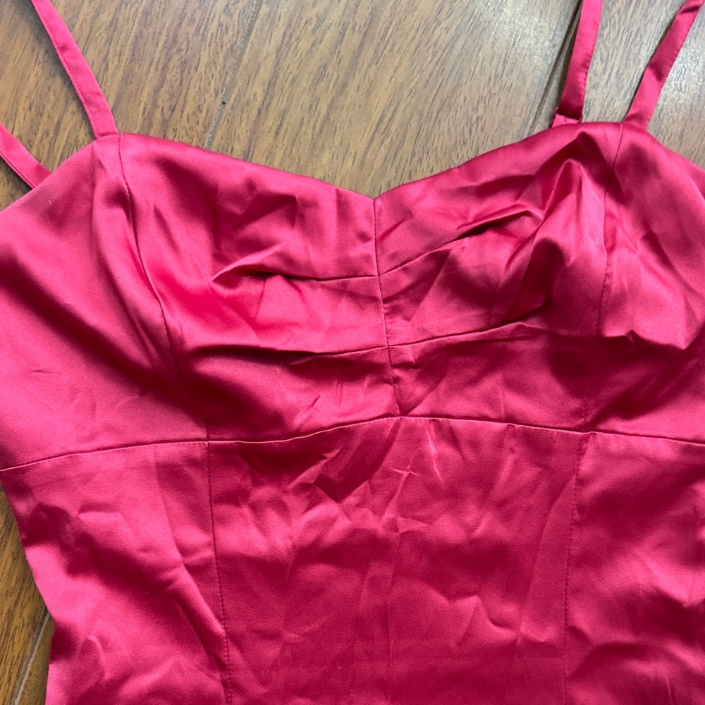 Signature by Shoedazzle  Red Silky Satin Dress size Small - Picture 4 of 5